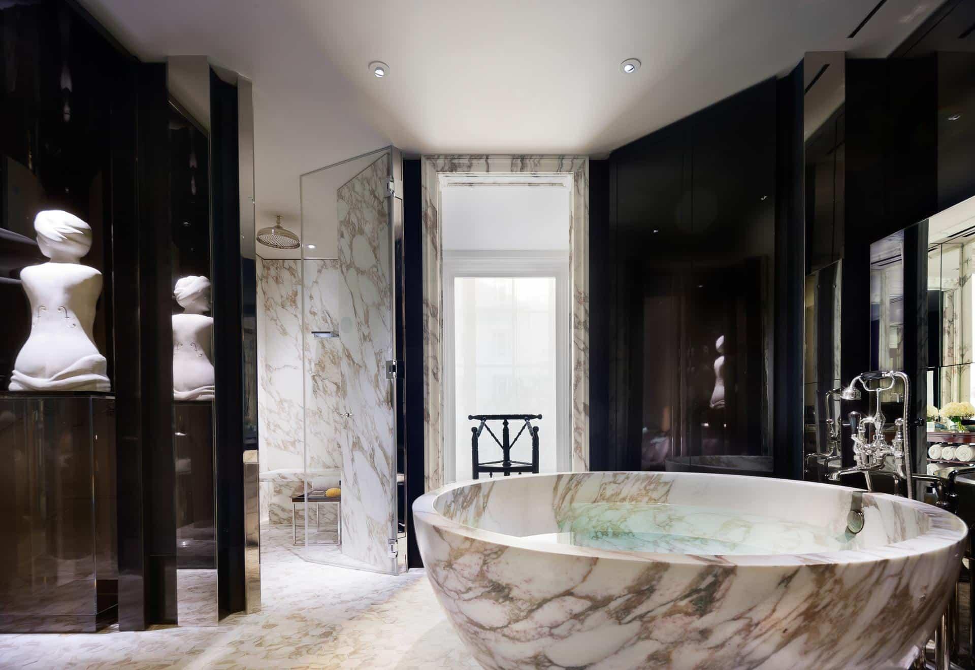 Marble bathtub at Rosewood London, Manor House
